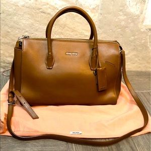 Miu Miu Cognac trapeze medium Leather Shou…